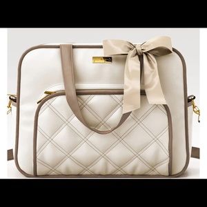 Beige and Brown Luxury Diaper Bag 15.7